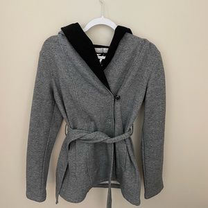 Belted coat with hood